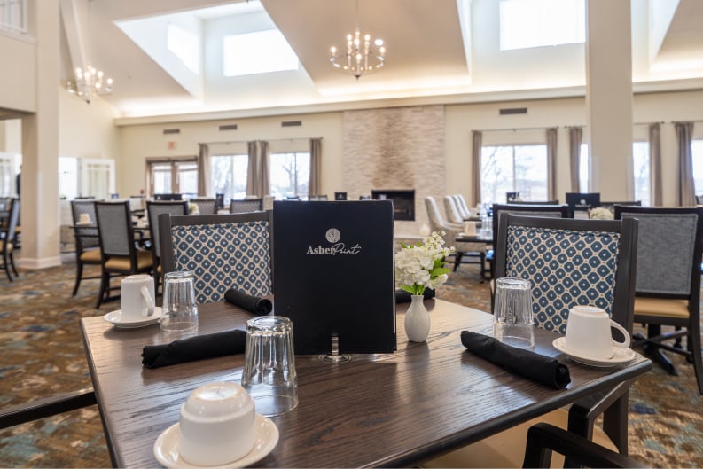 Elegant Dining Space in an Independent Living Facility Elegant Dining Space in an Independent Living Facility