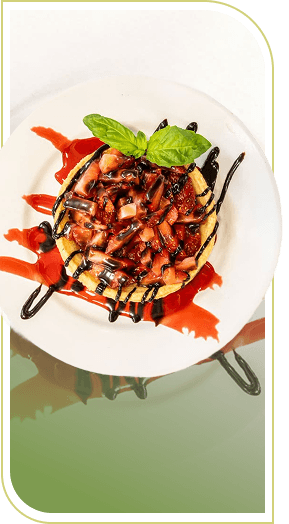 Gourmet Bruschetta Plated With Basil and Balsamic Drizzle at an Independent Living Facility